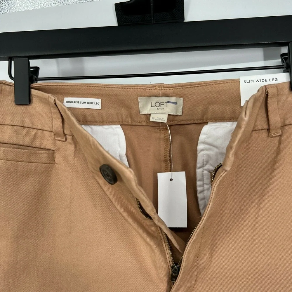 LOFT Pants High Rise Slim Wide Leg - Picture 3 of 8